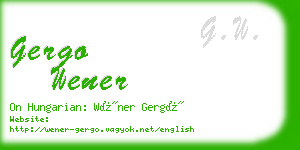 gergo wener business card